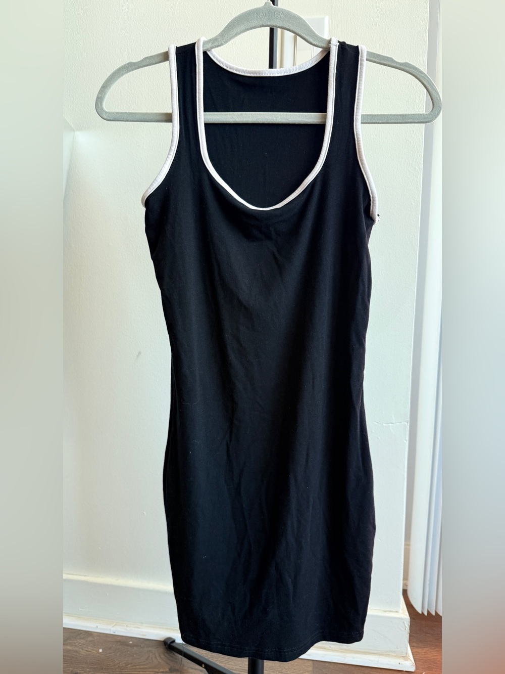 SHEIN Black Mini Dress with White Trim